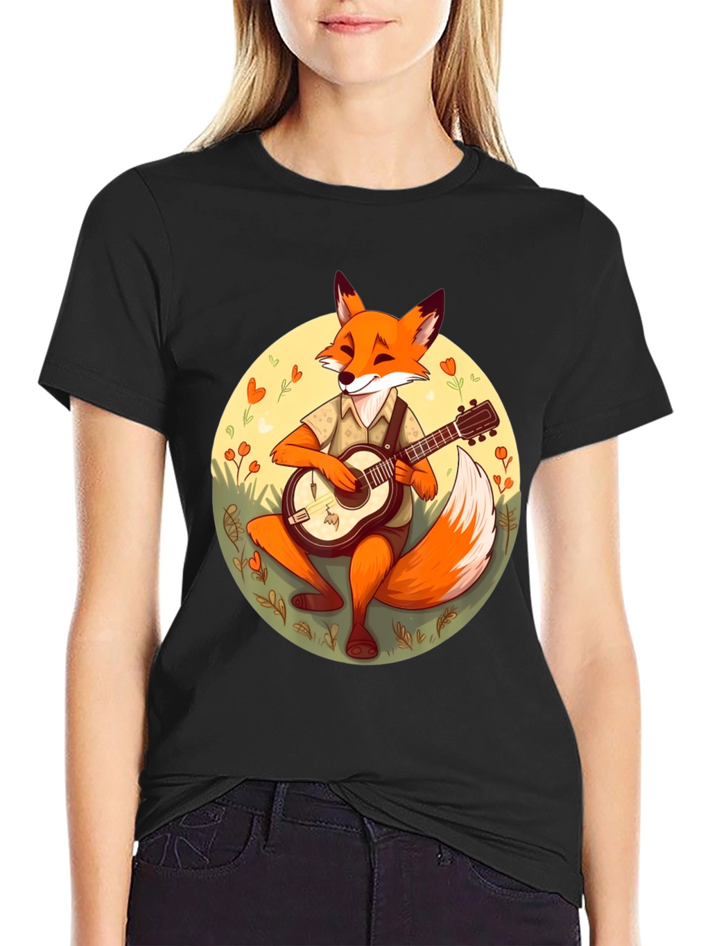 Fox Guitarist Graphic T-Shirt - Stylish & Unique Design