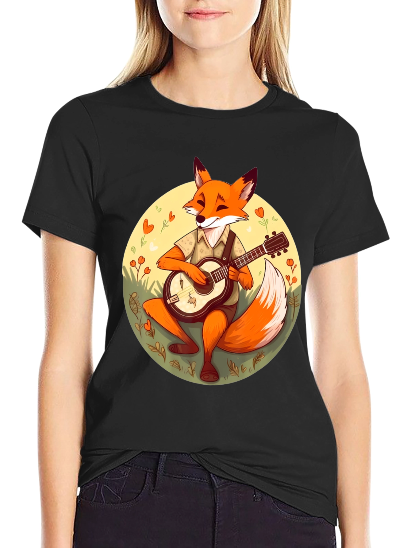 Fox Guitarist Graphic T-Shirt - Stylish & Unique Design