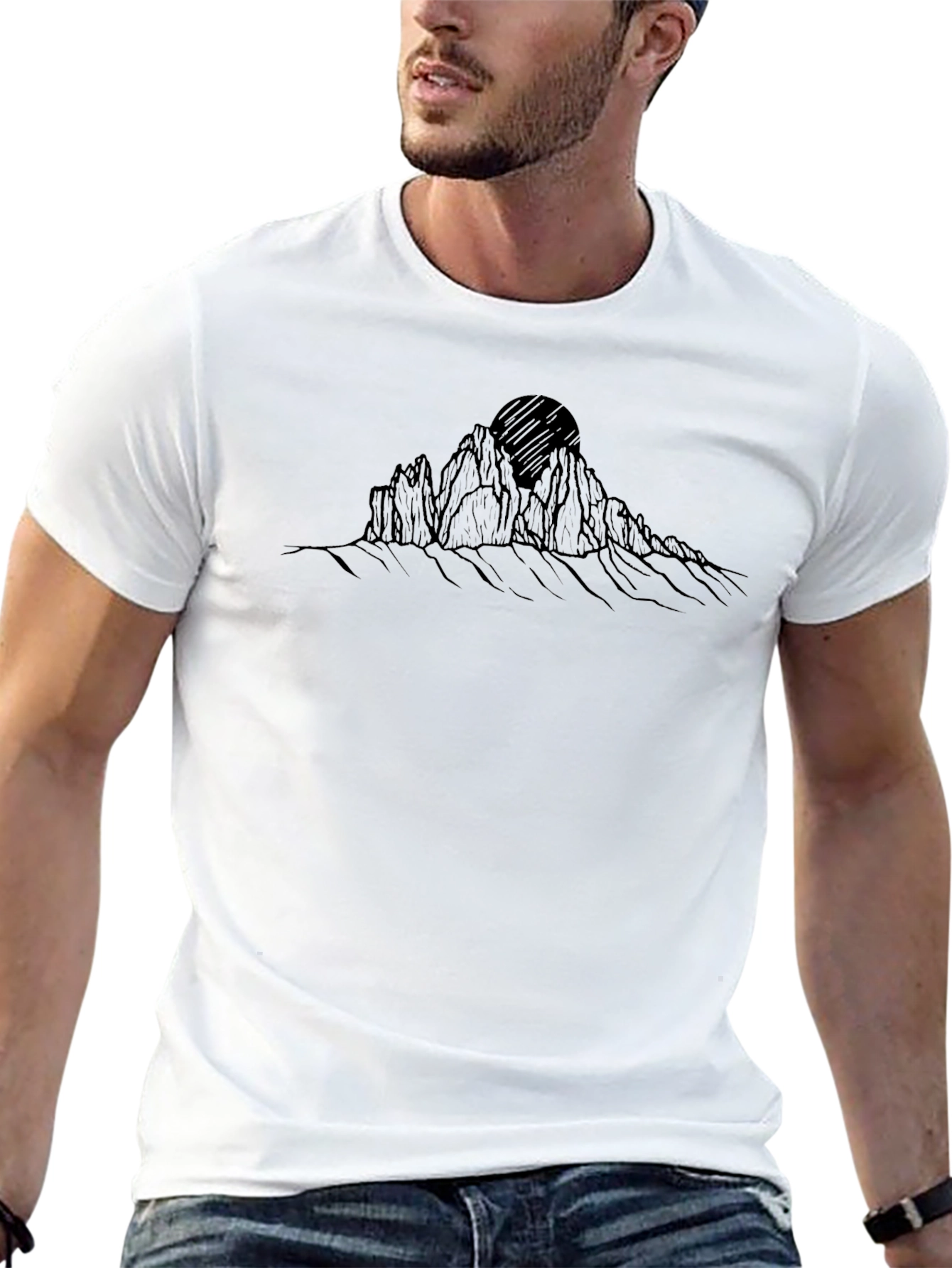 Mens Black Mountain Graphic Tee