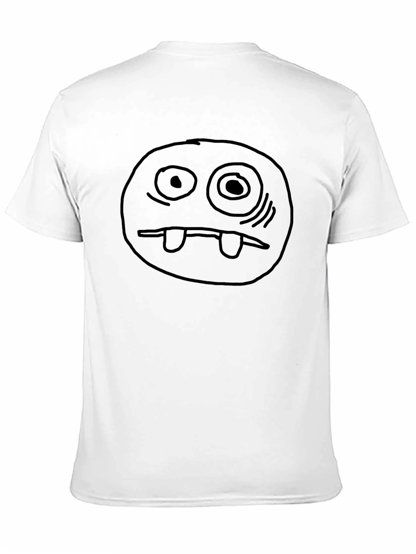 Funny Cartoon Face Black T-Shirt