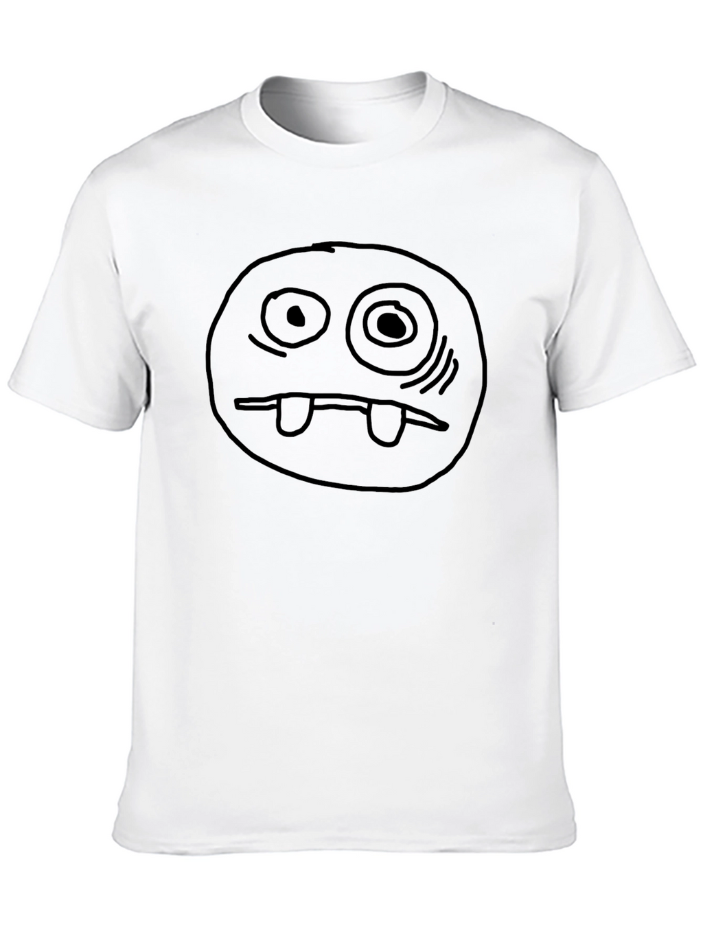 Funny Cartoon Face Black T-Shirt
