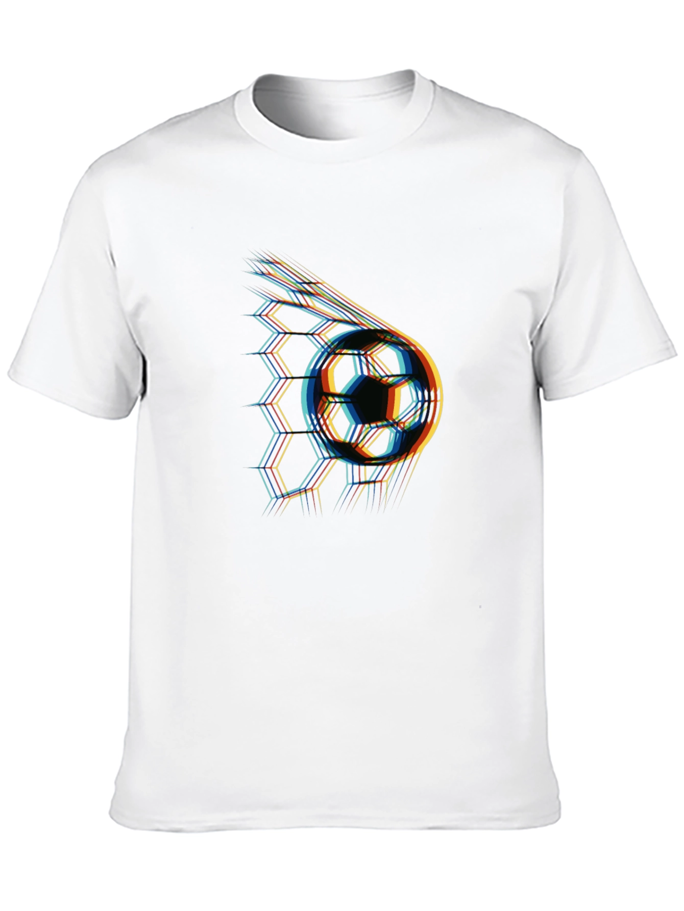 Abstract Soccer Ball Graphic Tee - Black