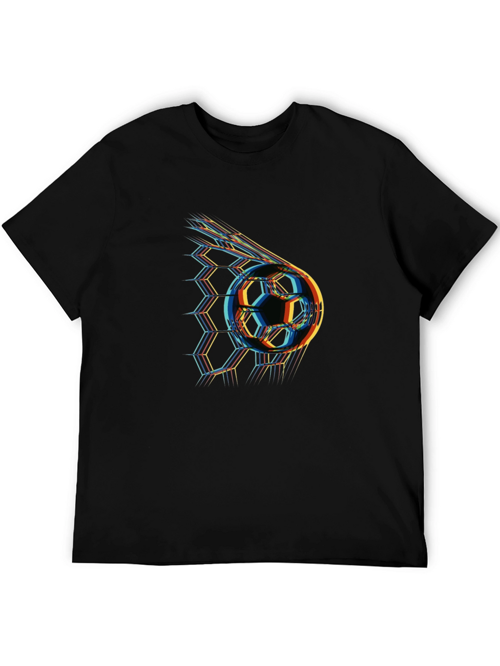Abstract Soccer Ball Graphic Tee - Black
