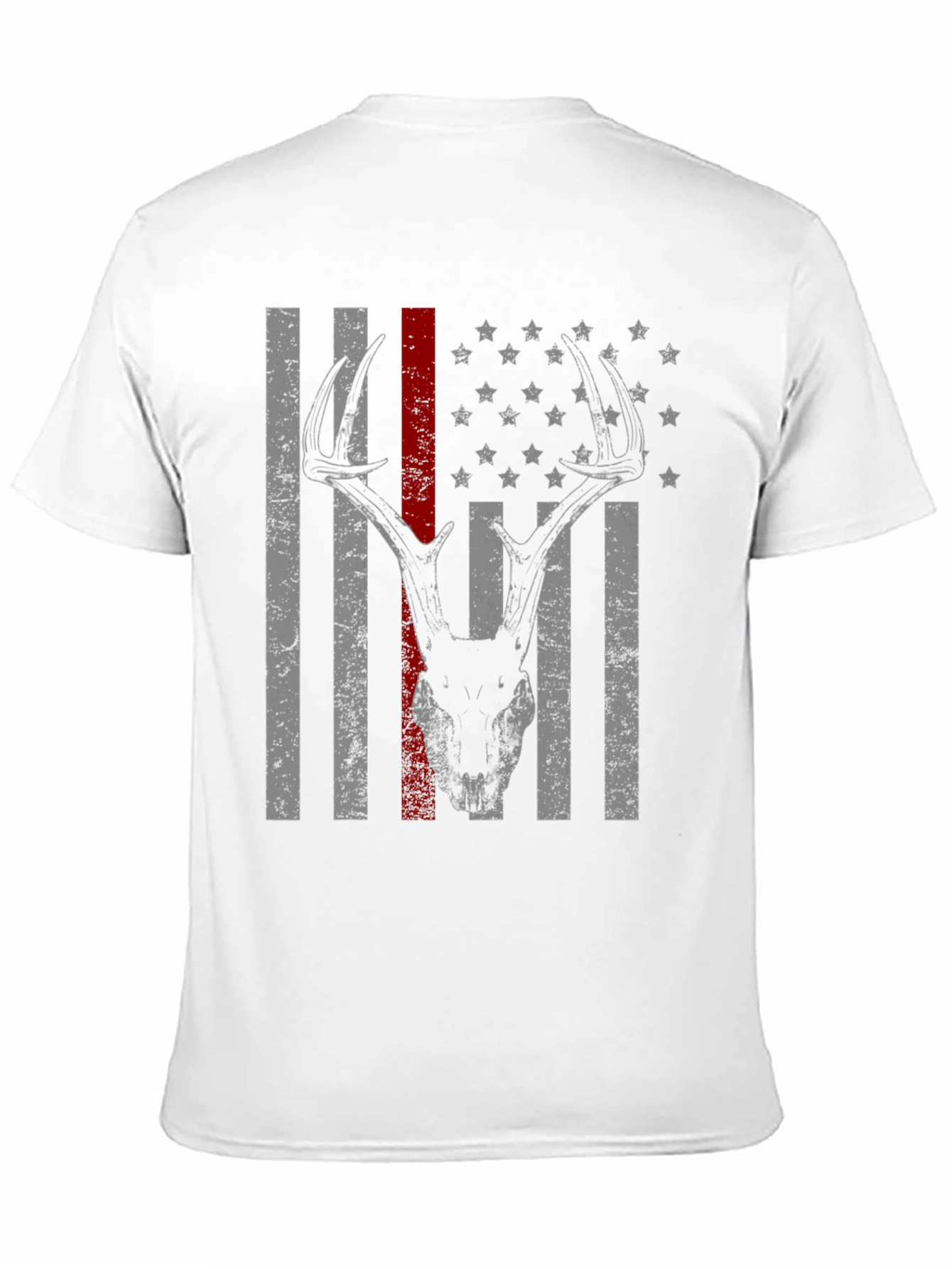 Deer Skull American Flag Graphic T-Shirt
