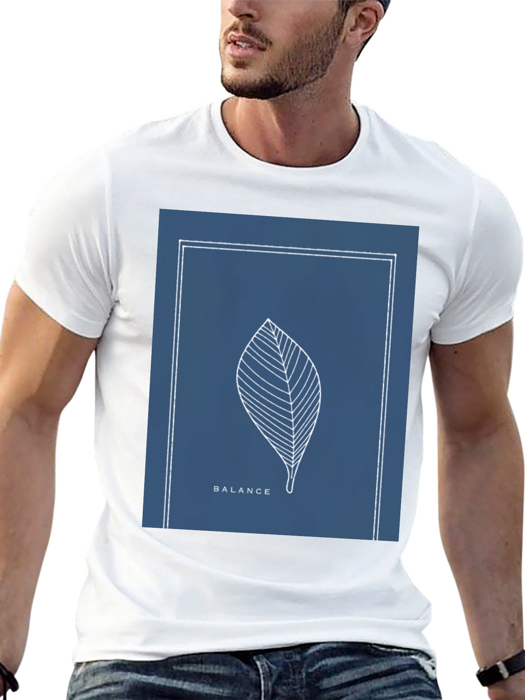 Balance Leaf Graphic Tee - Minimalist Style