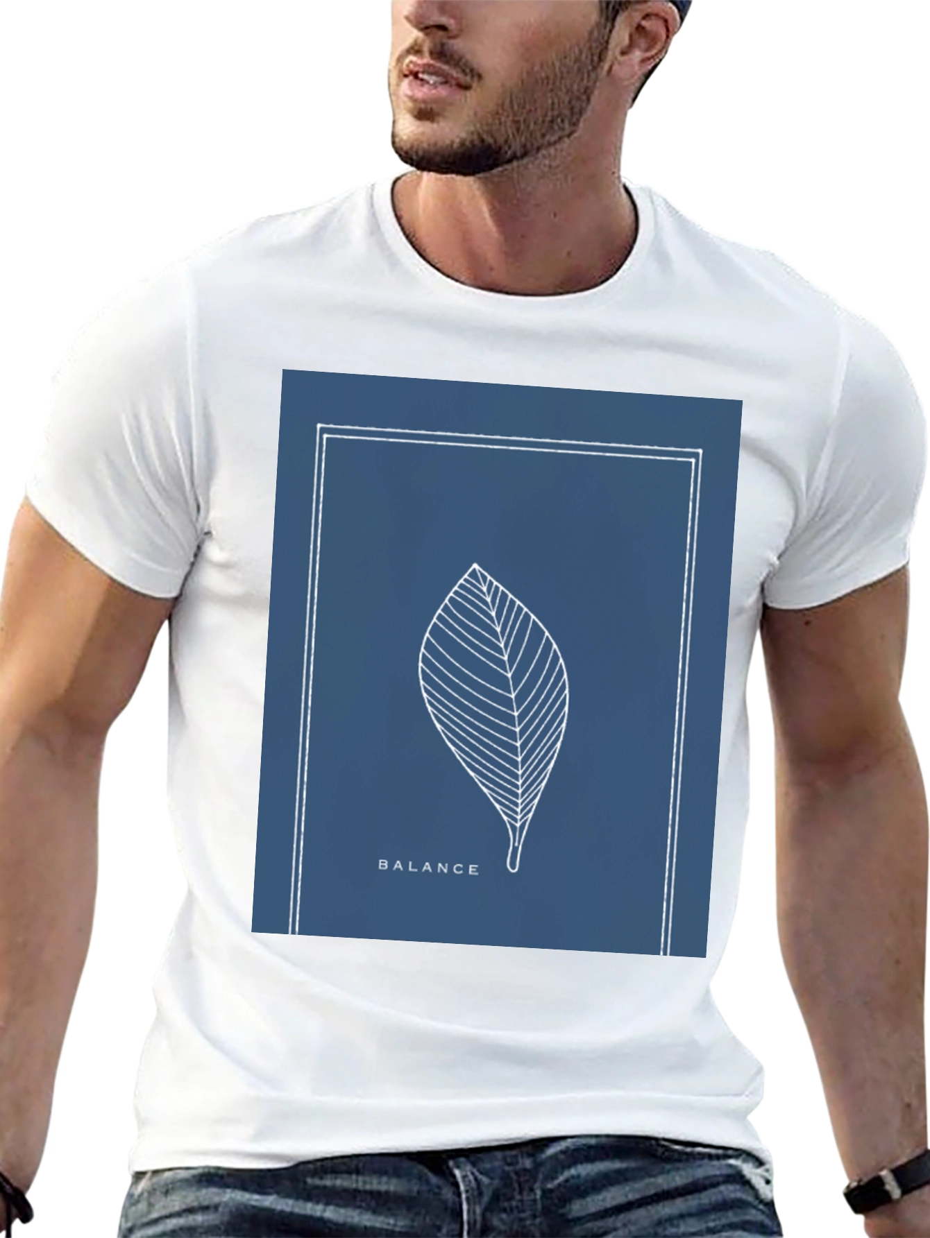 Balance Leaf Graphic Tee - Minimalist Style