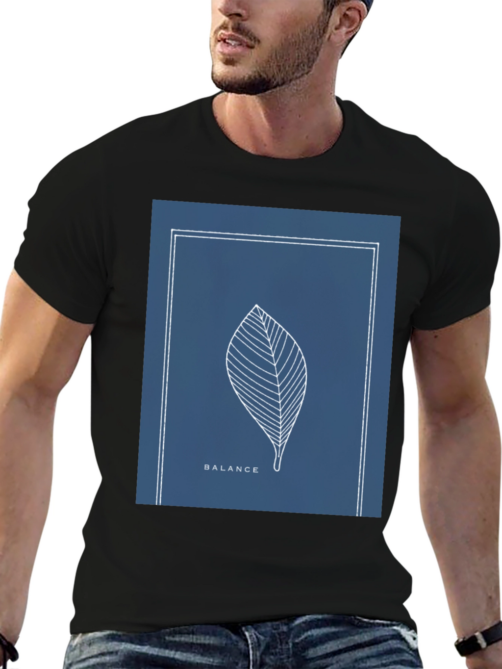 Balance Leaf Graphic Tee - Minimalist Style