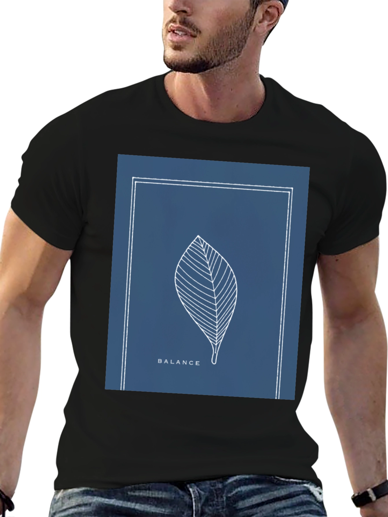 Balance Leaf Graphic Tee - Minimalist Style