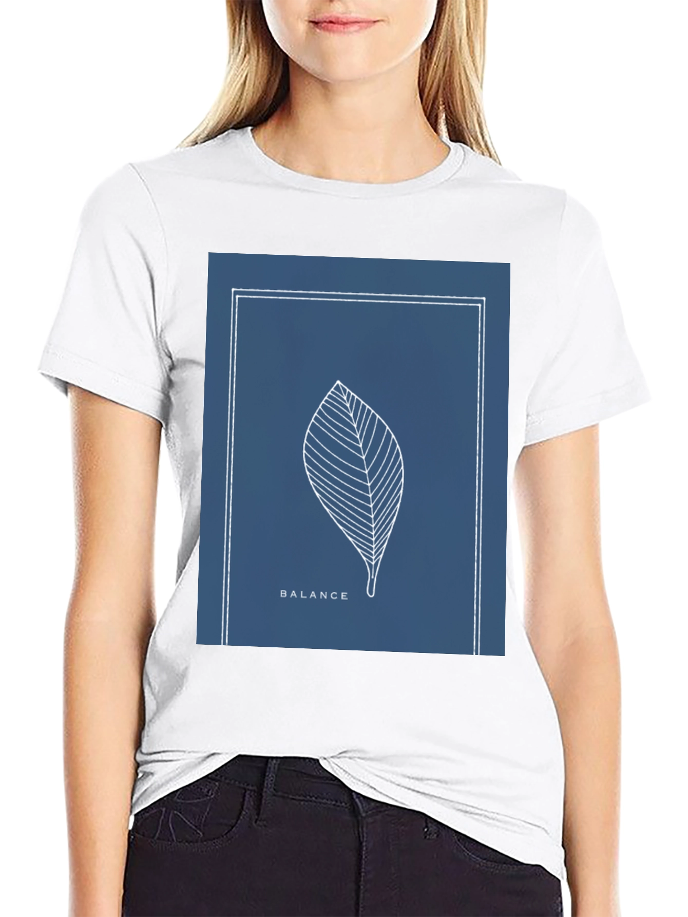 Balance Leaf Graphic Tee - Minimalist Style