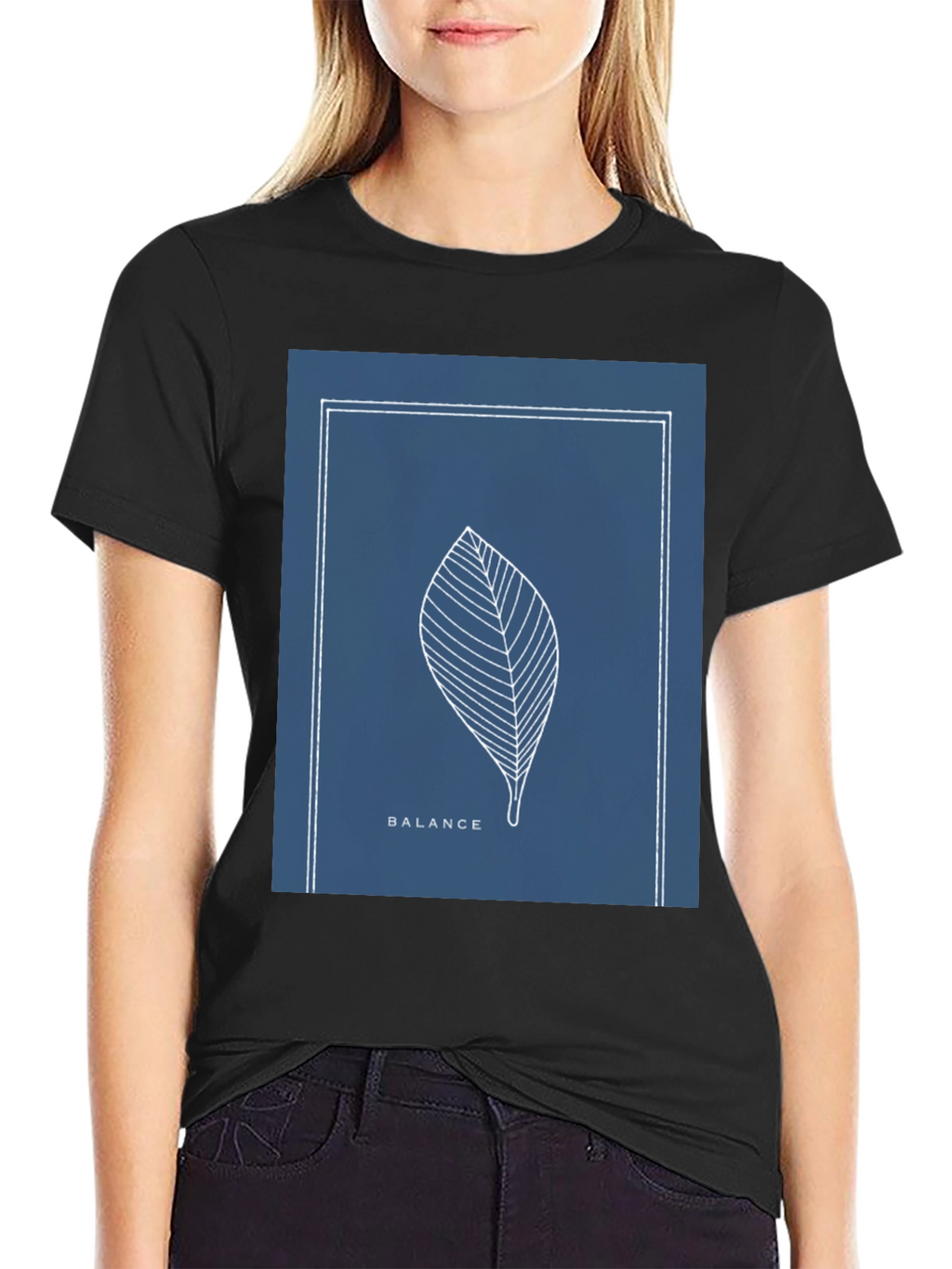 Balance Leaf Graphic Tee - Minimalist Style