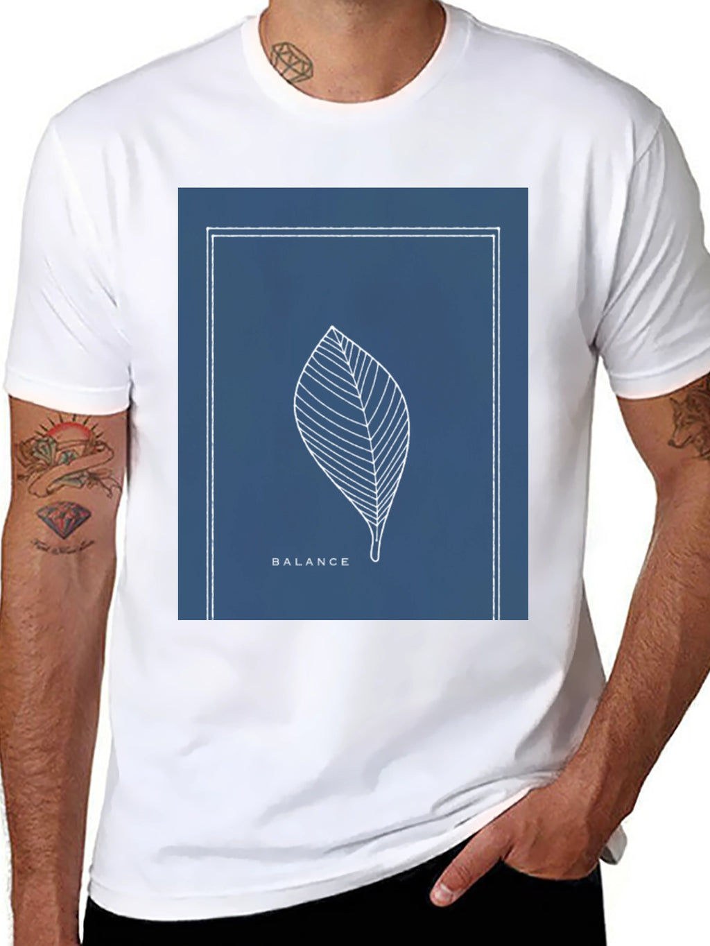 Balance Leaf Graphic Tee - Minimalist Style