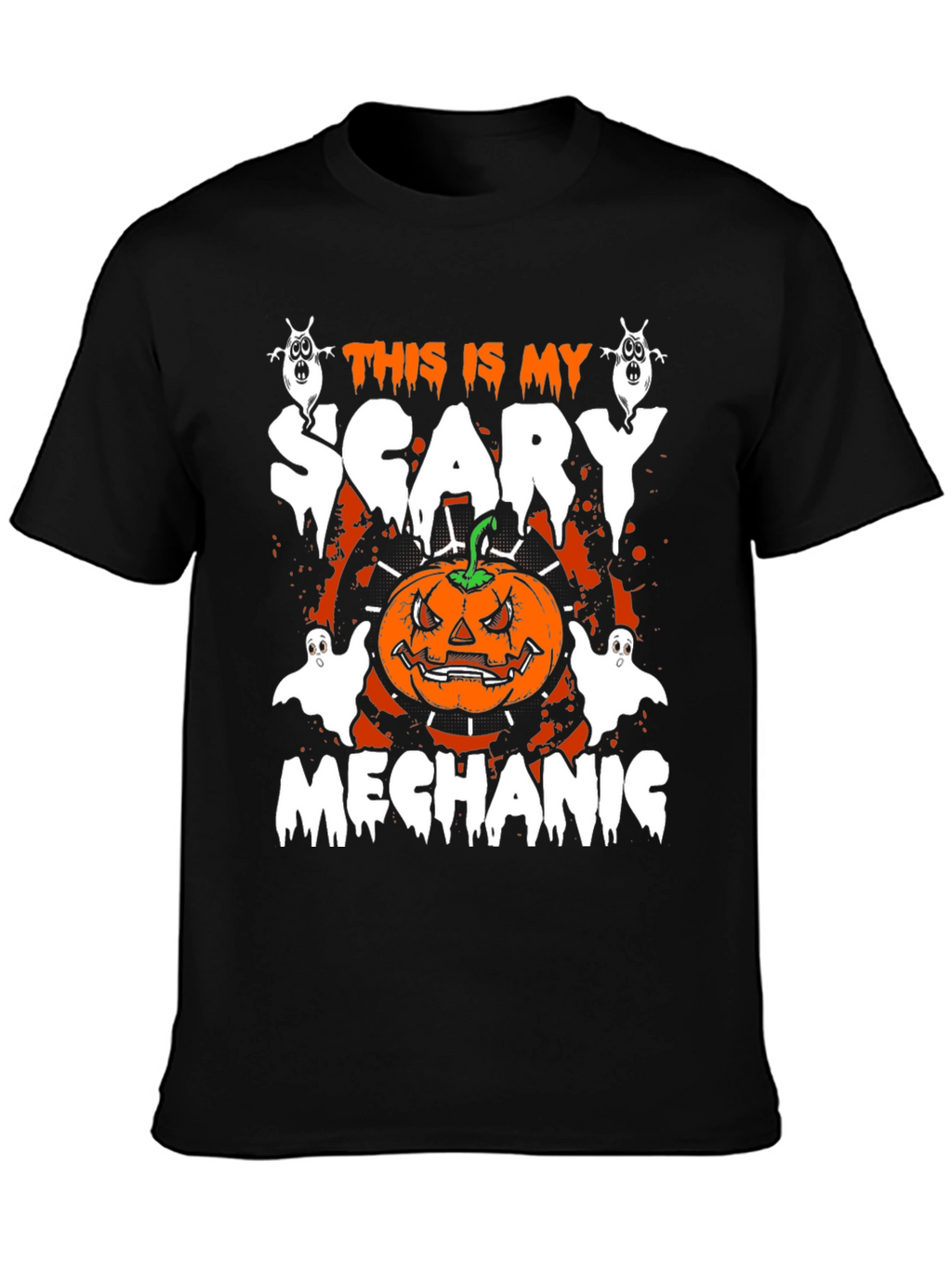 Scary Mechanic Halloween Graphic T-Shirt