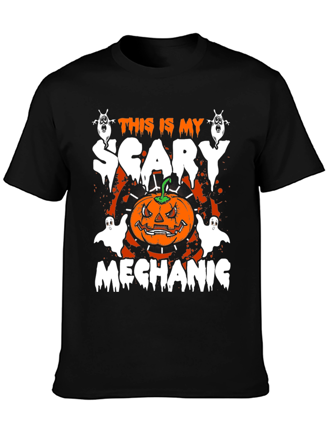 Scary Mechanic Halloween Graphic T-Shirt