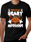 Scary Mechanic Halloween Graphic T-Shirt