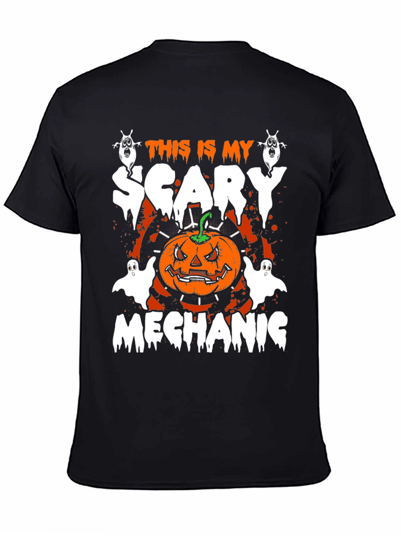 Scary Mechanic Halloween Graphic T-Shirt
