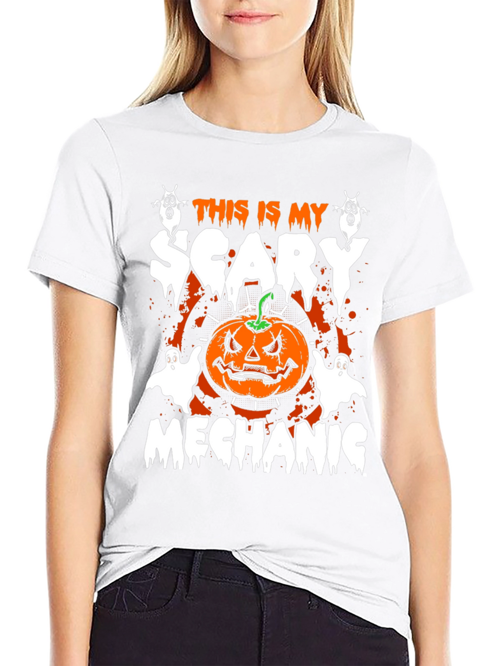 Scary Mechanic Halloween Graphic T-Shirt