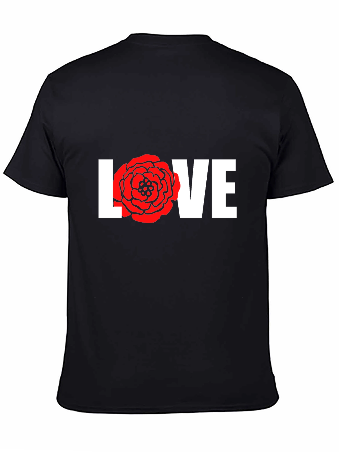 Love Rose Graphic T-Shirt - Black