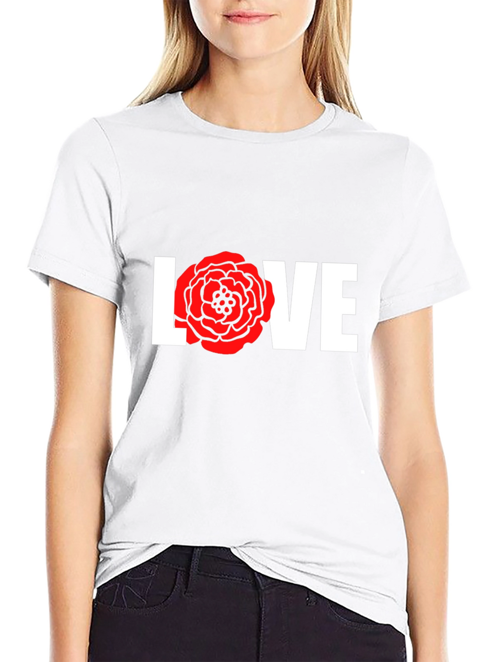 Love Rose Graphic T-Shirt - Black