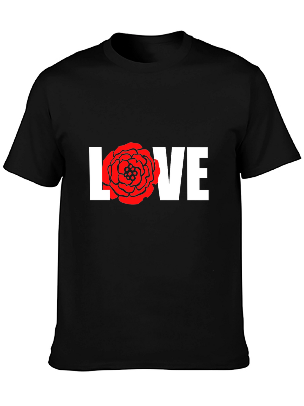 Love Rose Graphic T-Shirt - Black