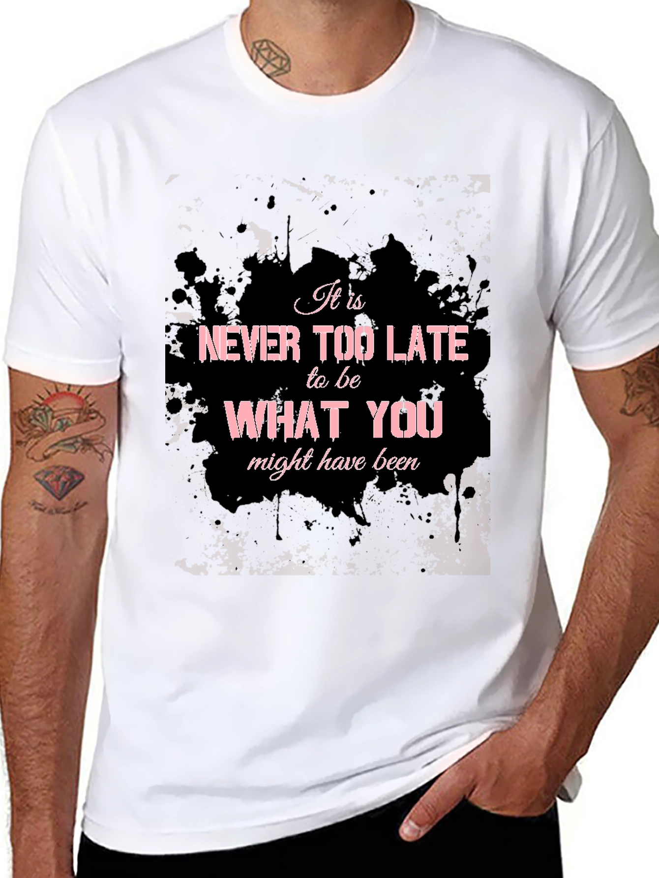 Inspirational Graphic T-Shirt - Never Too Late