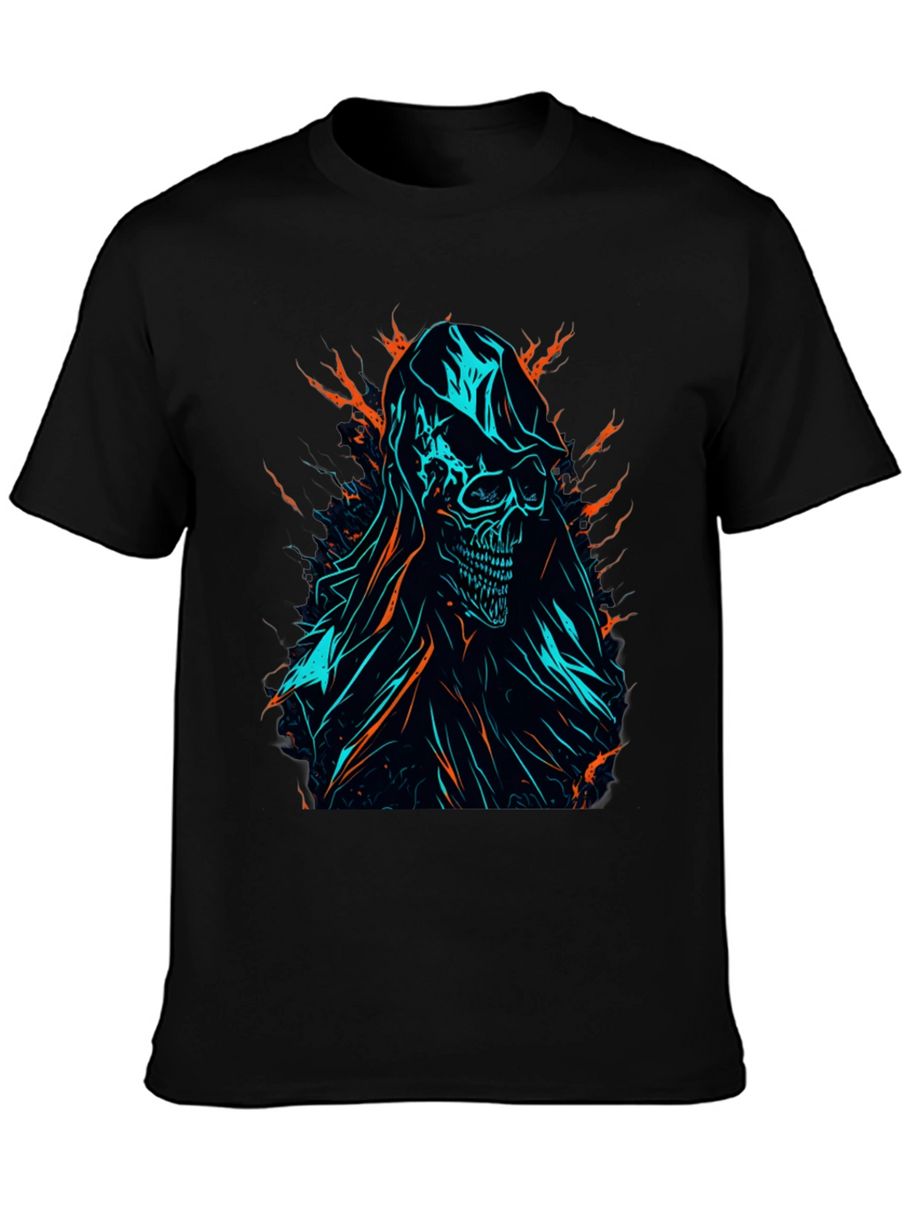 Grim Reaper Graphic Tee - Edgy Skull Design