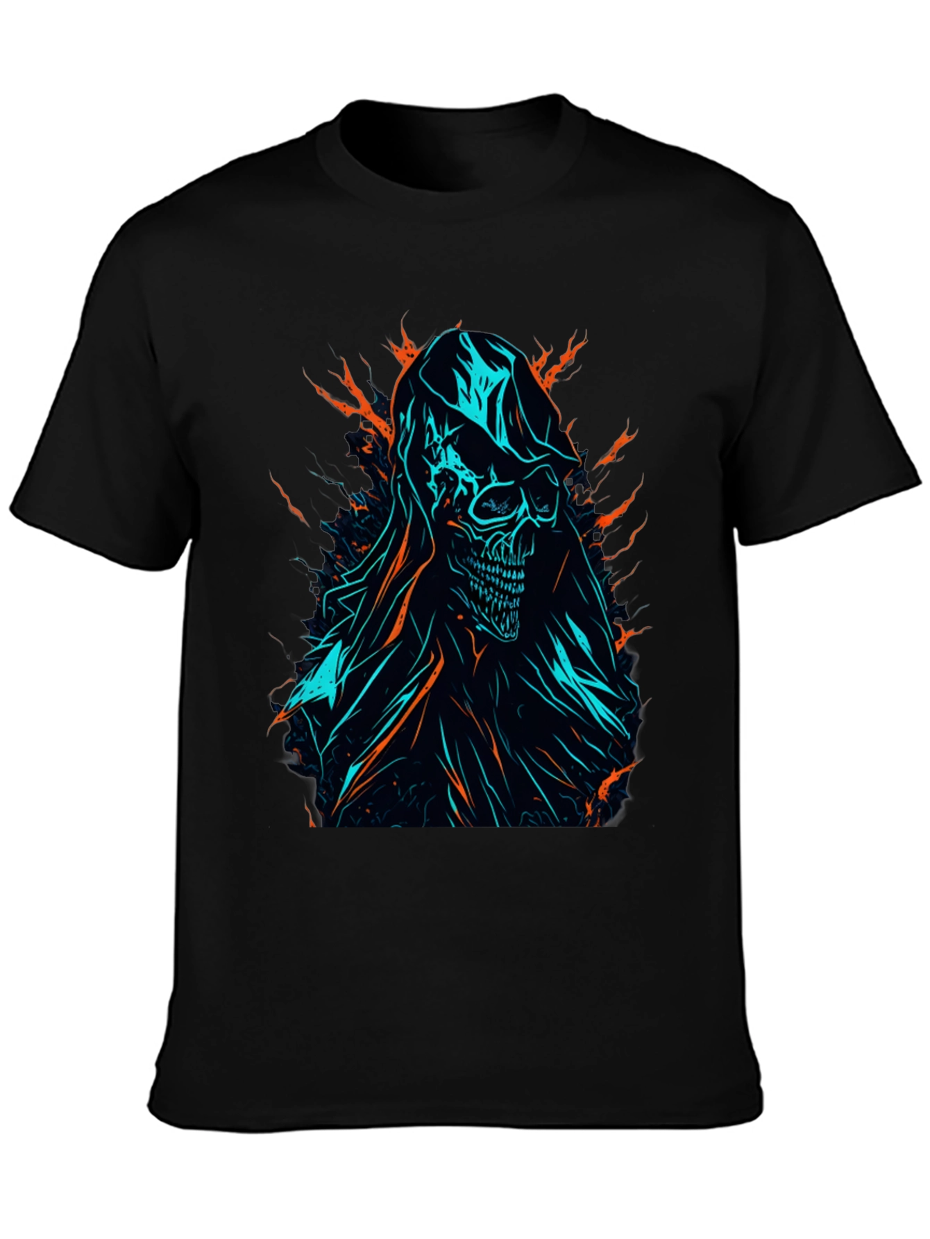 Grim Reaper Graphic Tee - Edgy Skull Design