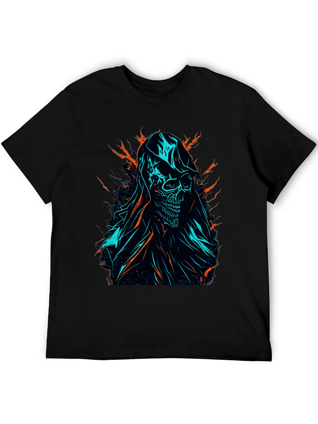 Grim Reaper Graphic Tee - Edgy Skull Design