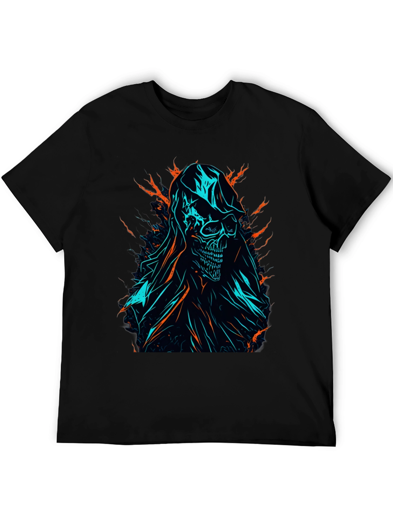 Grim Reaper Graphic Tee - Edgy Skull Design