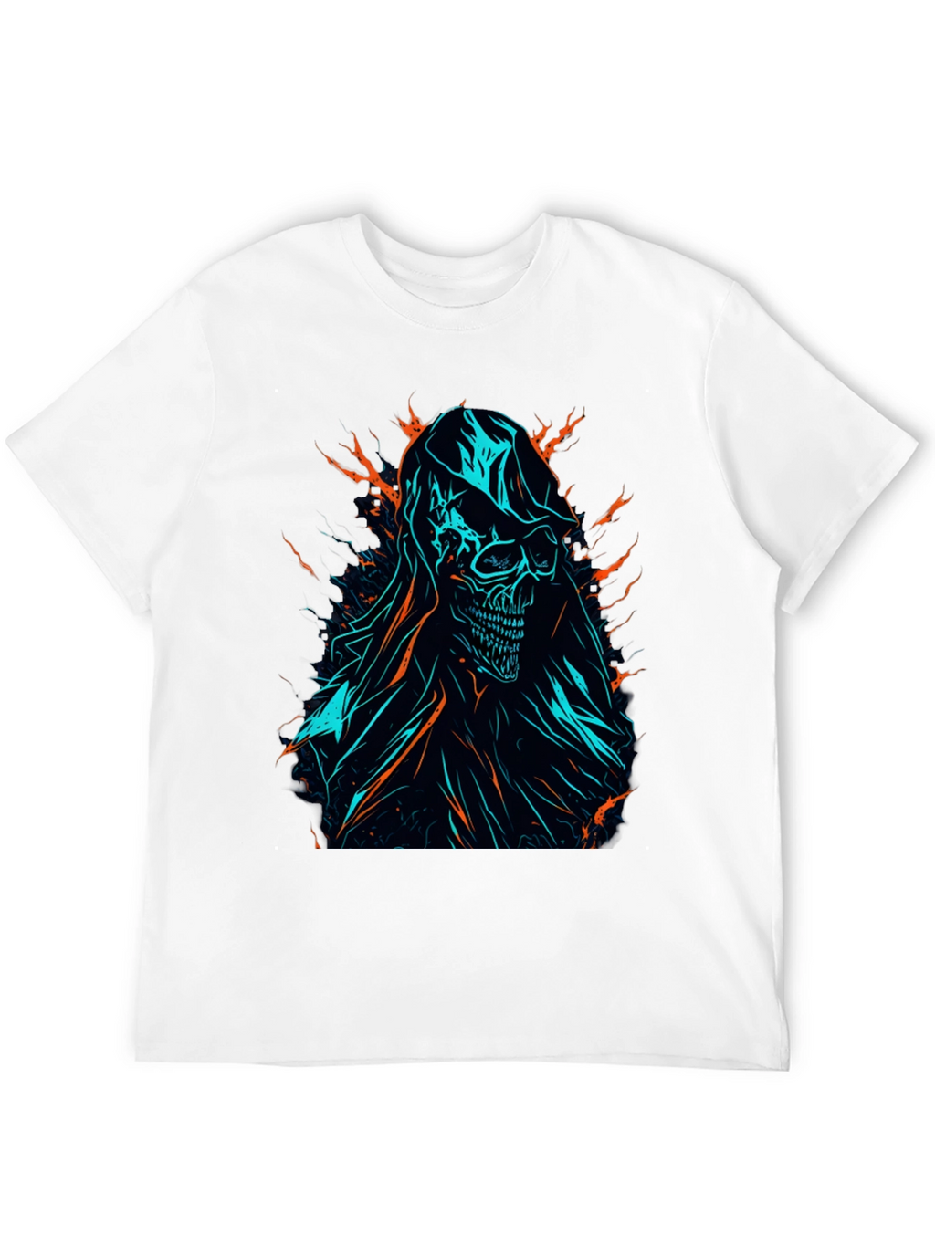 Grim Reaper Graphic Tee - Edgy Skull Design