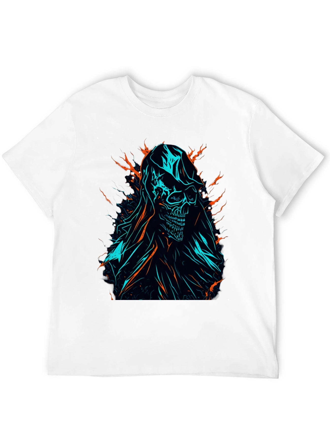 Grim Reaper Graphic Tee - Edgy Skull Design