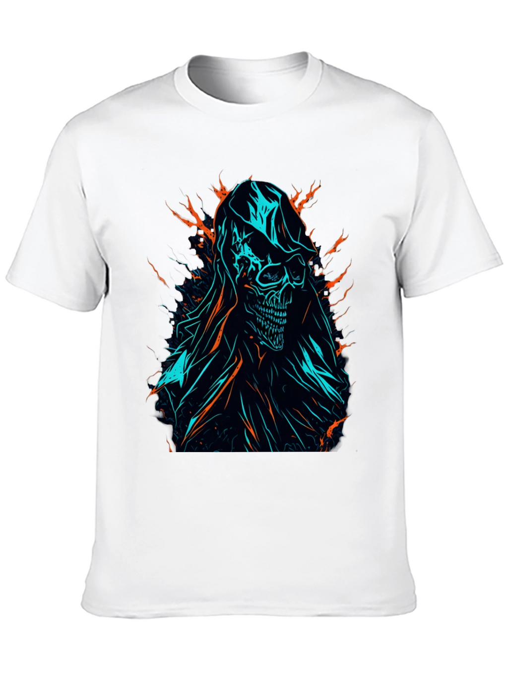 Grim Reaper Graphic Tee - Edgy Skull Design