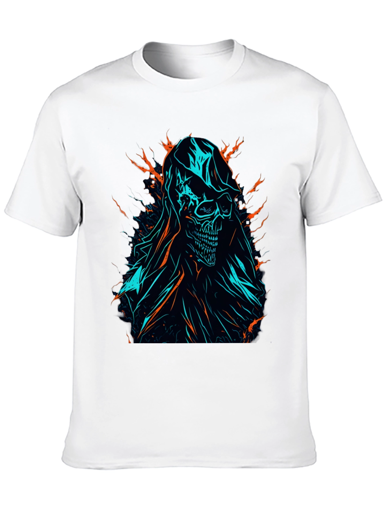 Grim Reaper Graphic Tee - Edgy Skull Design
