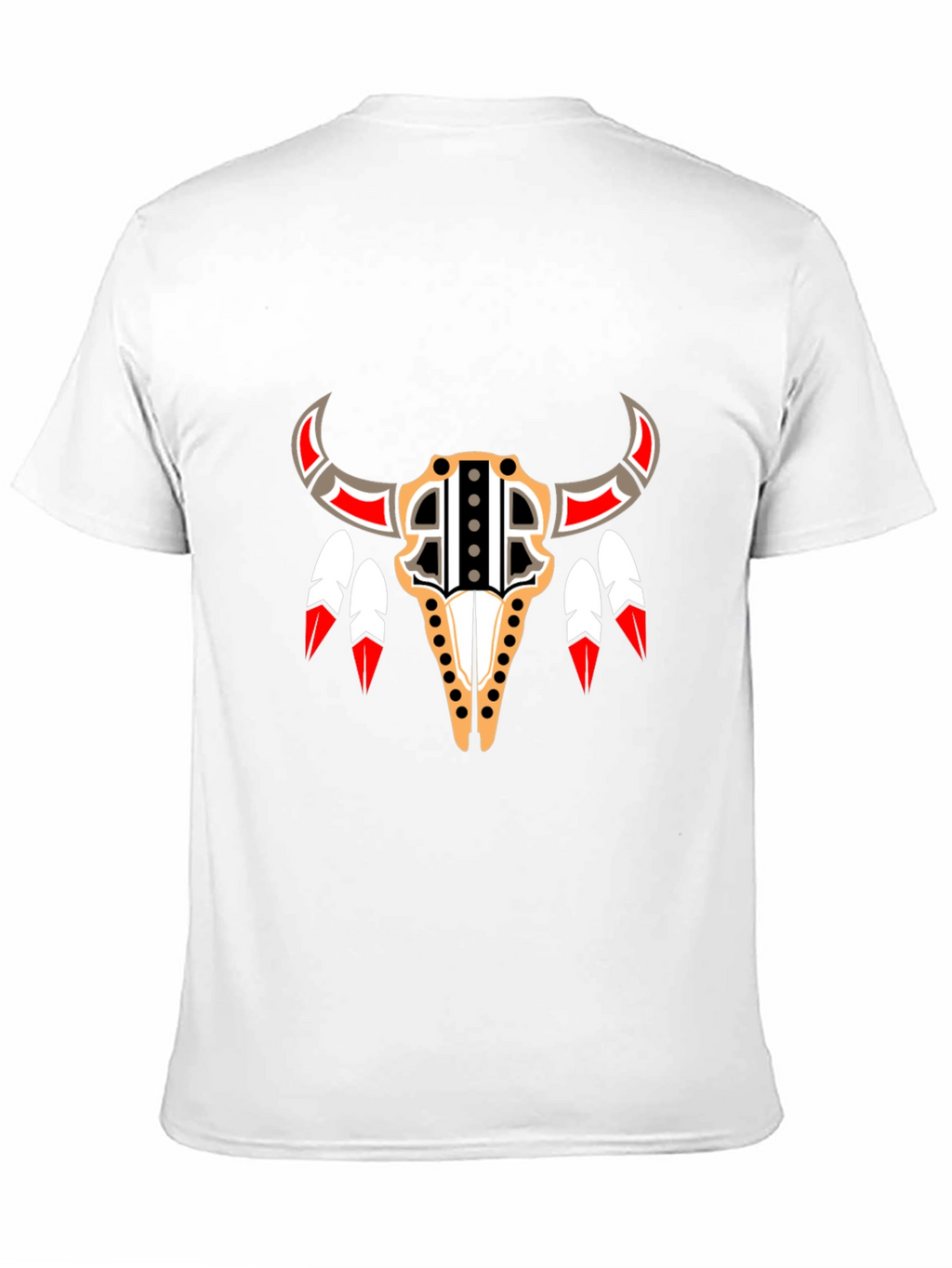 Native American Bull Skull Graphic Tee