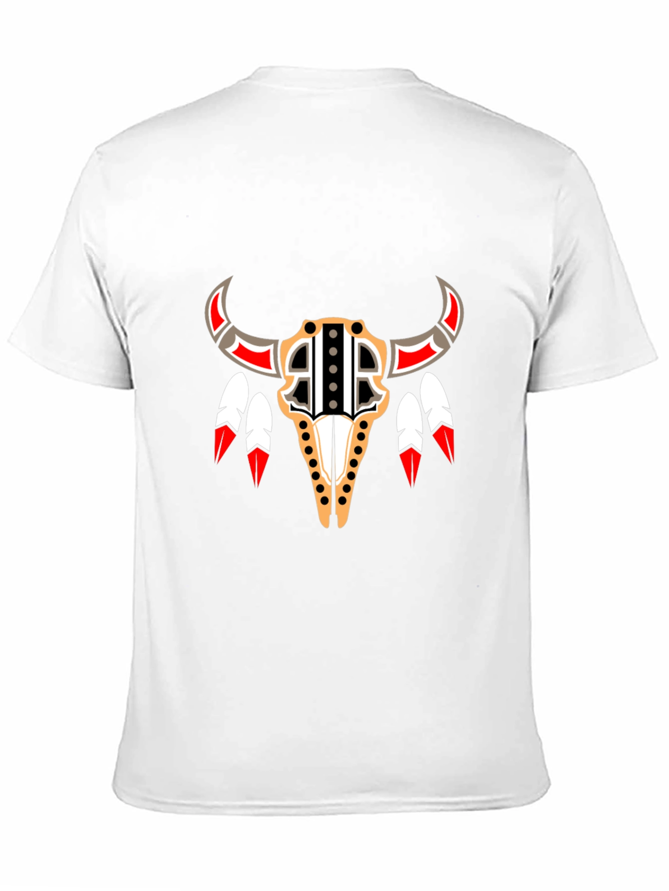 Native American Bull Skull Graphic Tee
