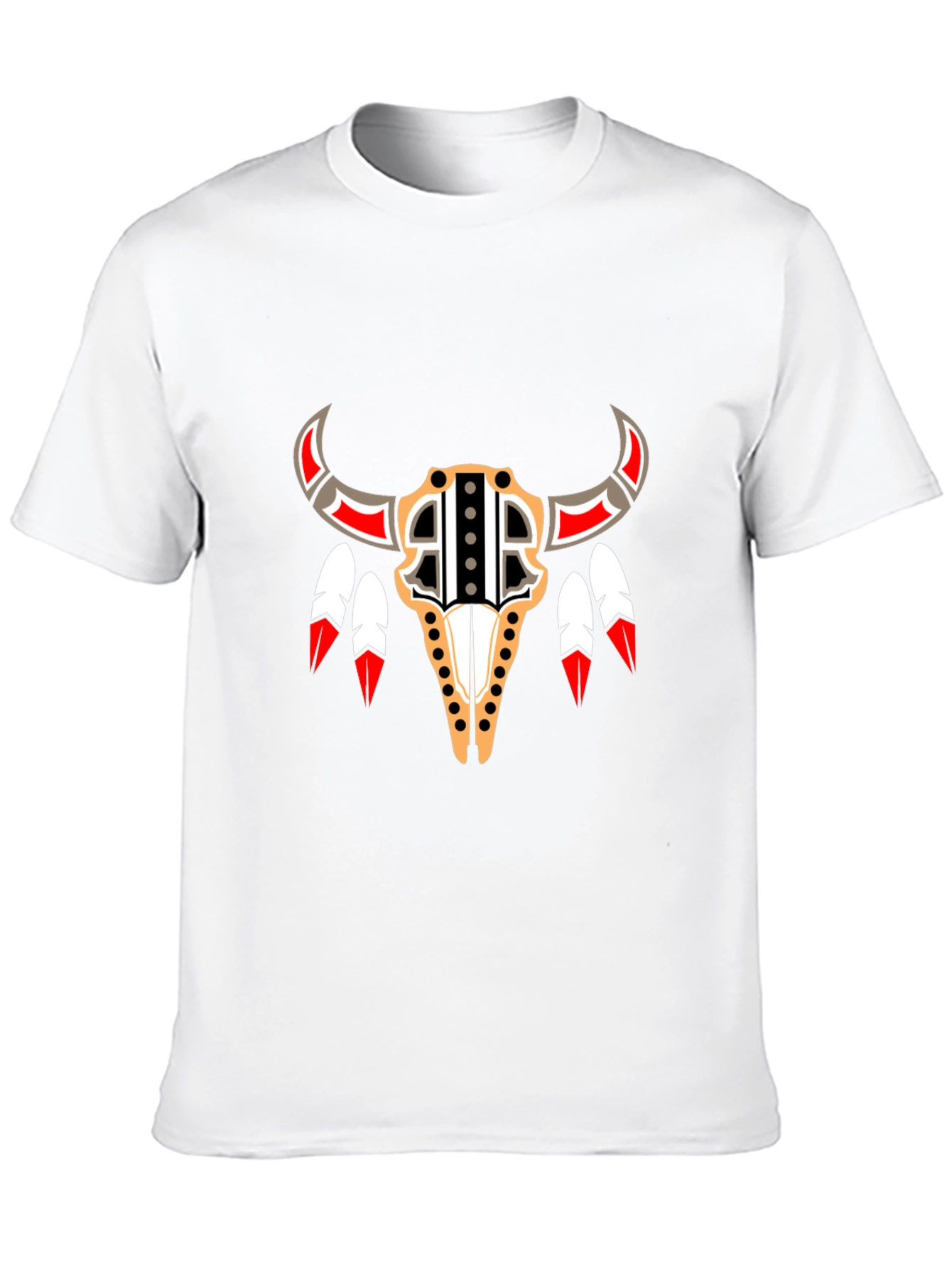 Native American Bull Skull Graphic Tee
