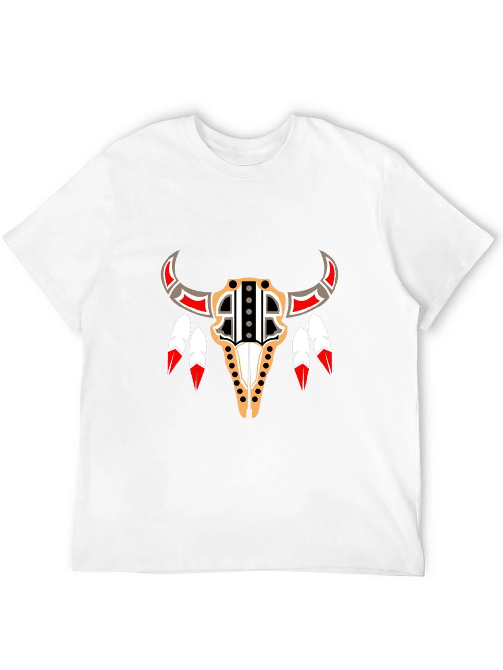 Native American Bull Skull Graphic Tee