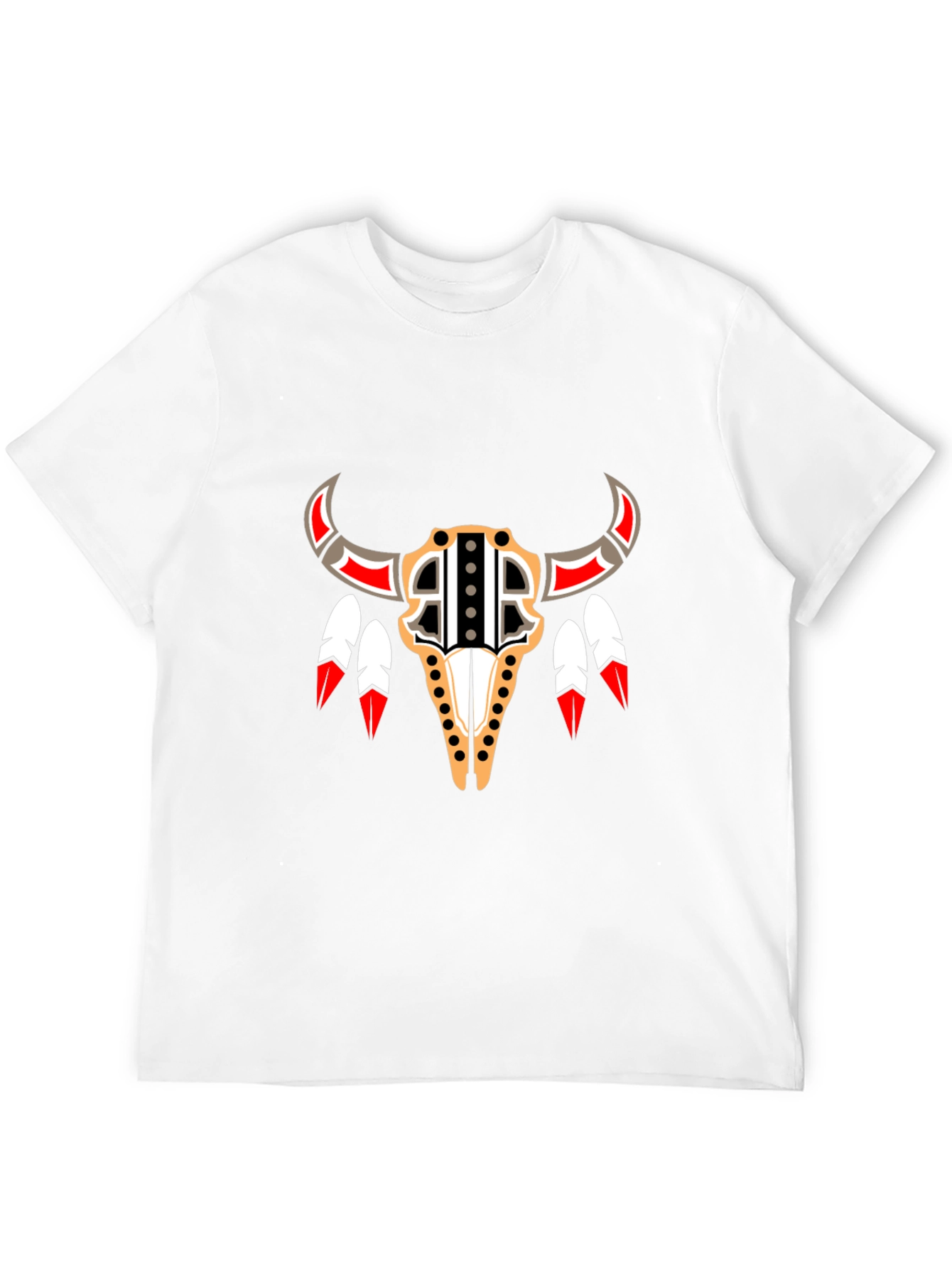 Native American Bull Skull Graphic Tee