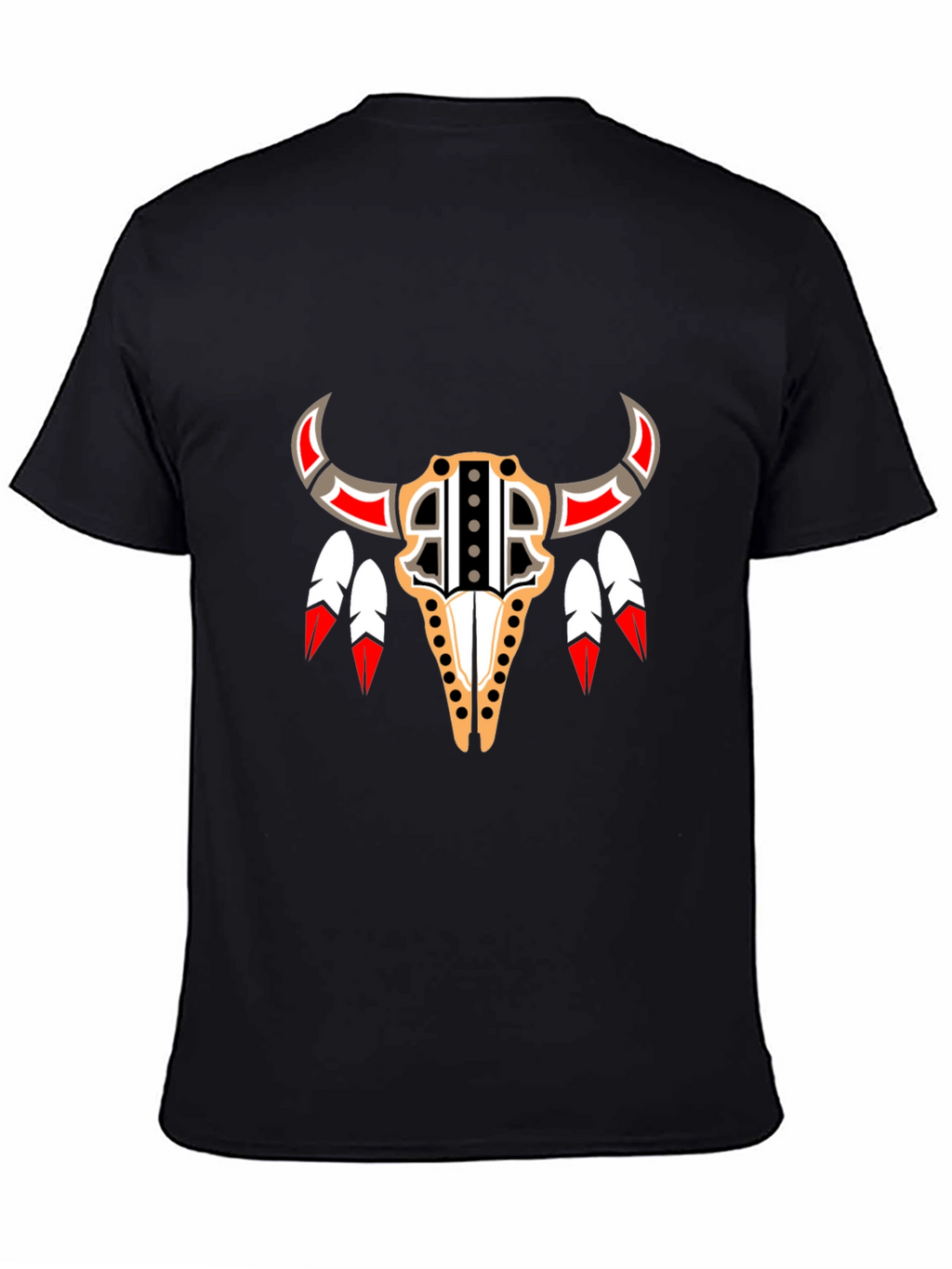 Native American Bull Skull Graphic Tee