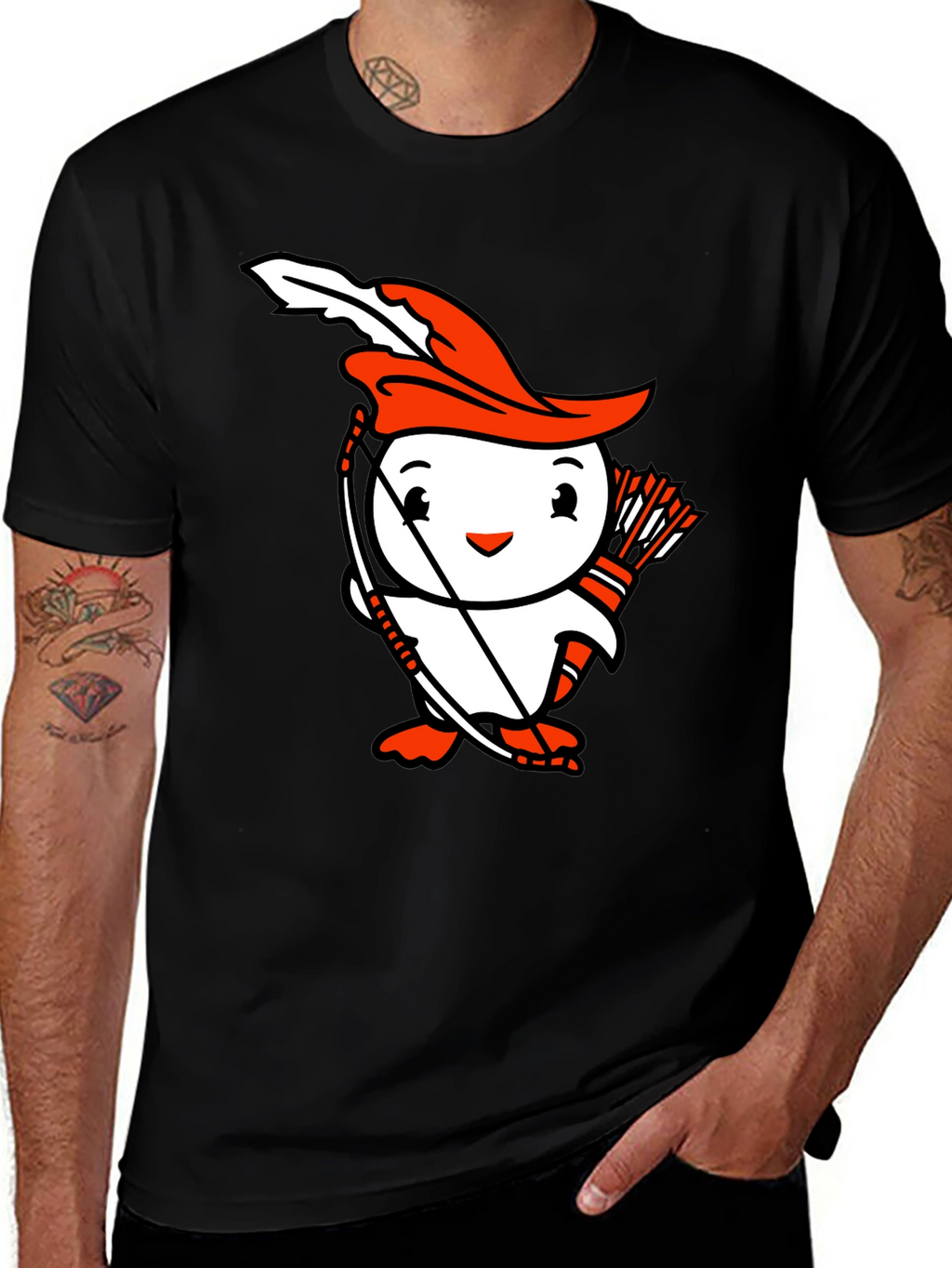 Penguin Archer Graphic T-Shirt - Black