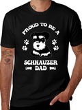 Proud Schnauzer Dad Black Graphic T-Shirt