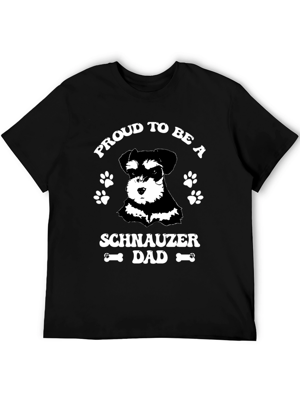 Proud Schnauzer Dad Black Graphic T-Shirt