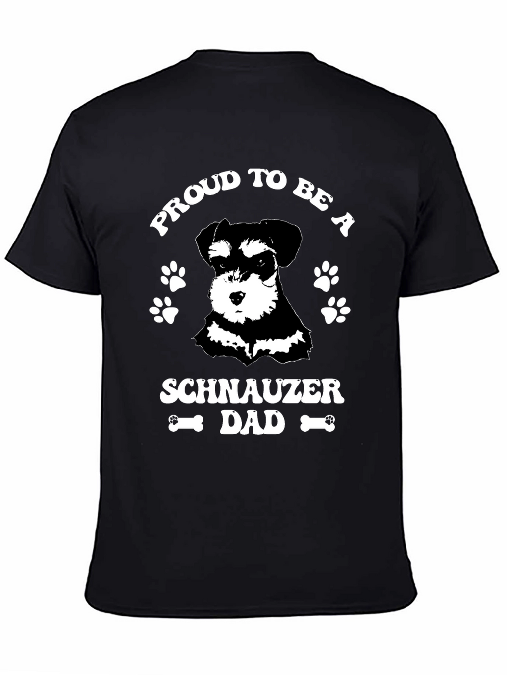 Proud Schnauzer Dad Black Graphic T-Shirt