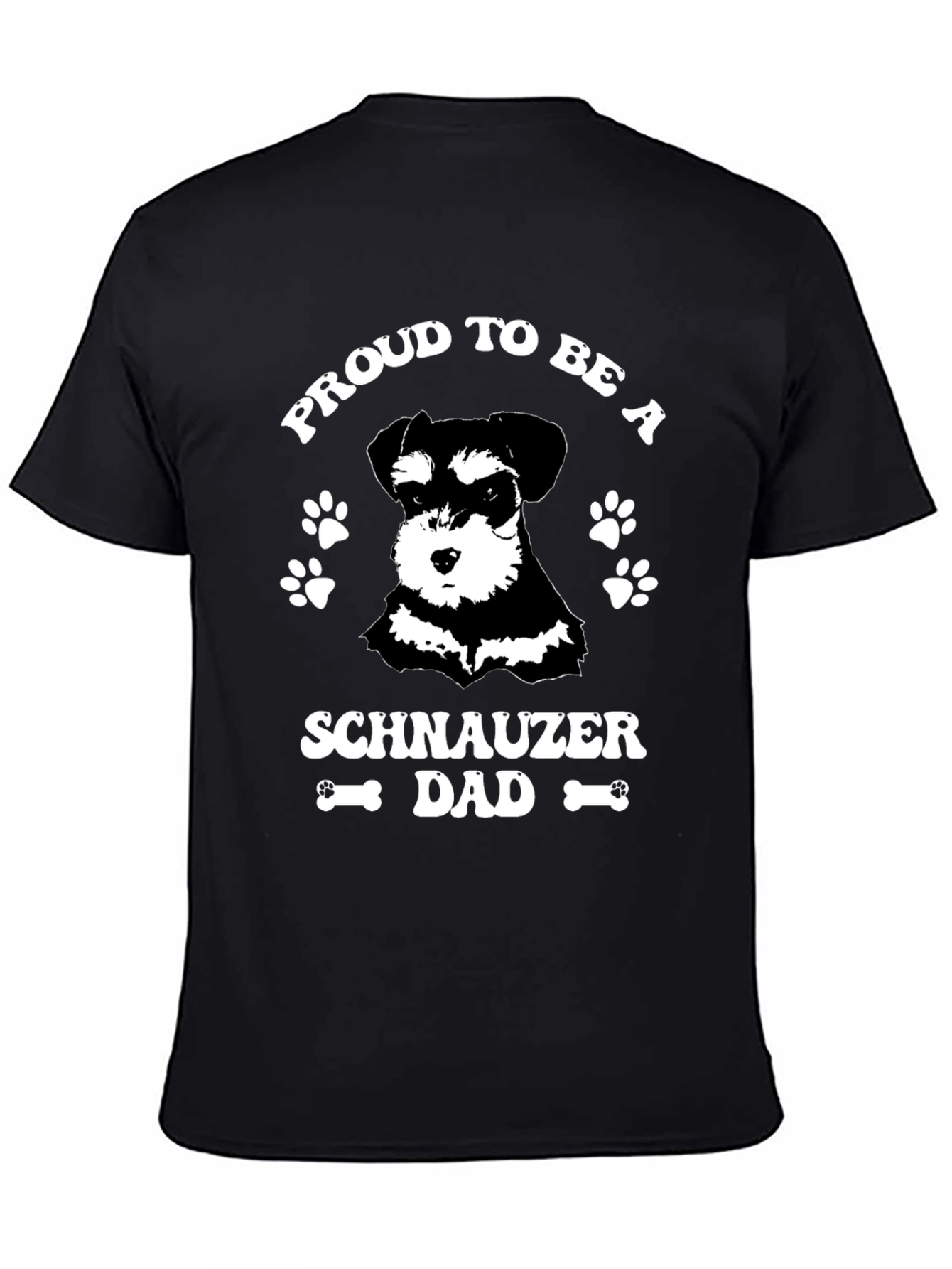 Proud Schnauzer Dad Black Graphic T-Shirt