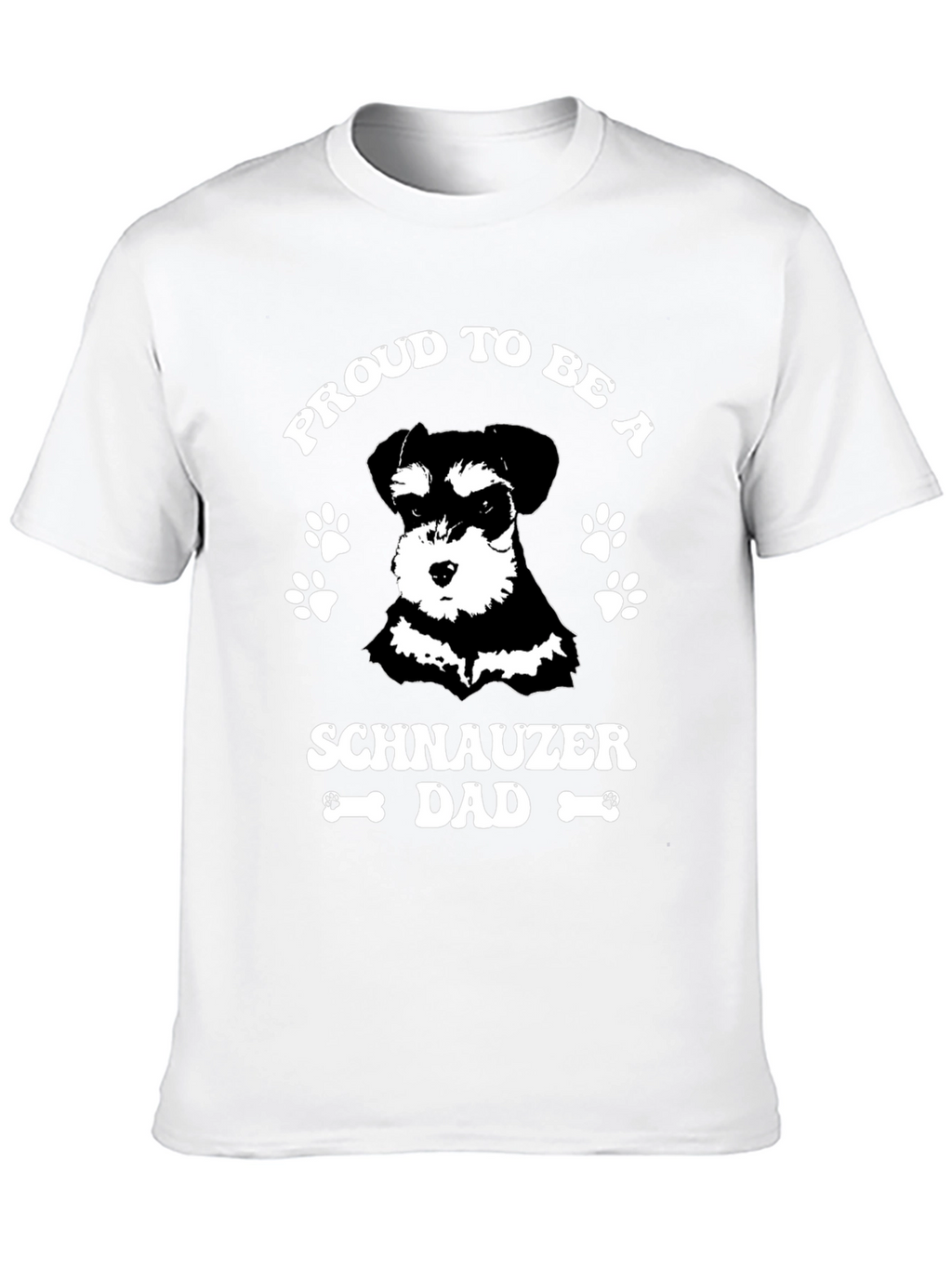 Proud Schnauzer Dad Black Graphic T-Shirt
