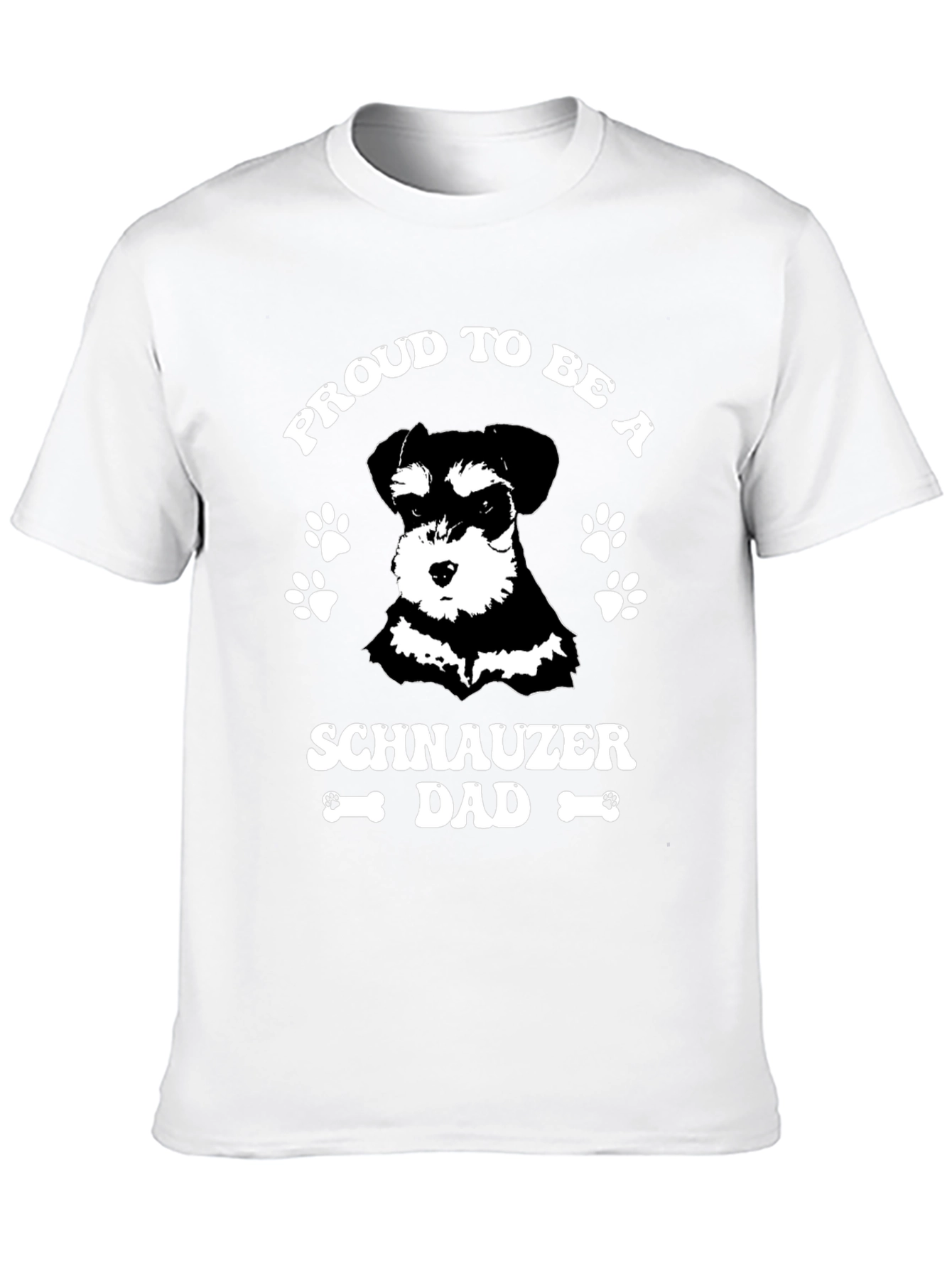 Proud Schnauzer Dad Black Graphic T-Shirt