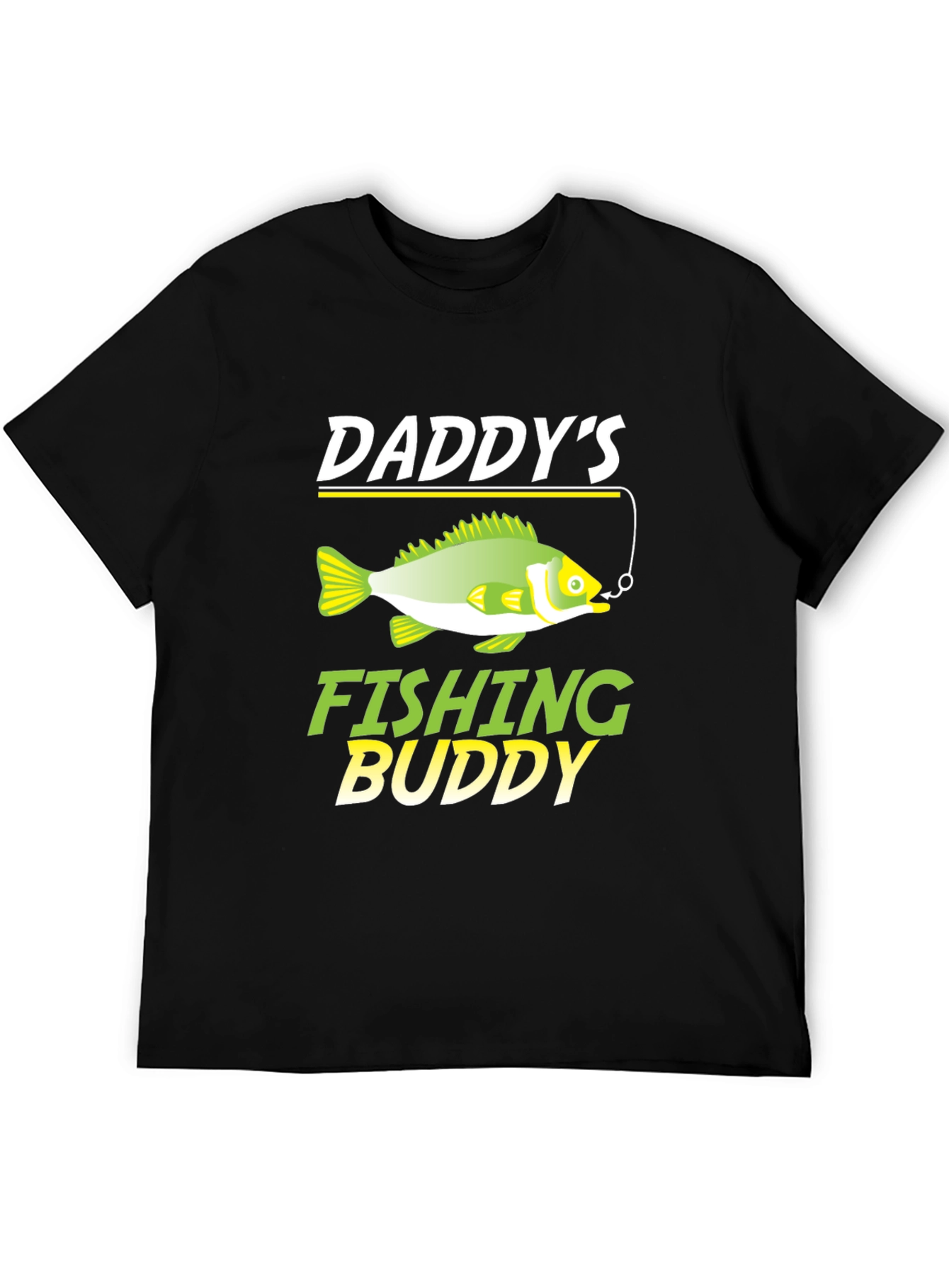 Daddys Fishing Buddy T-Shirt - Mens Black Crew Neck Tee