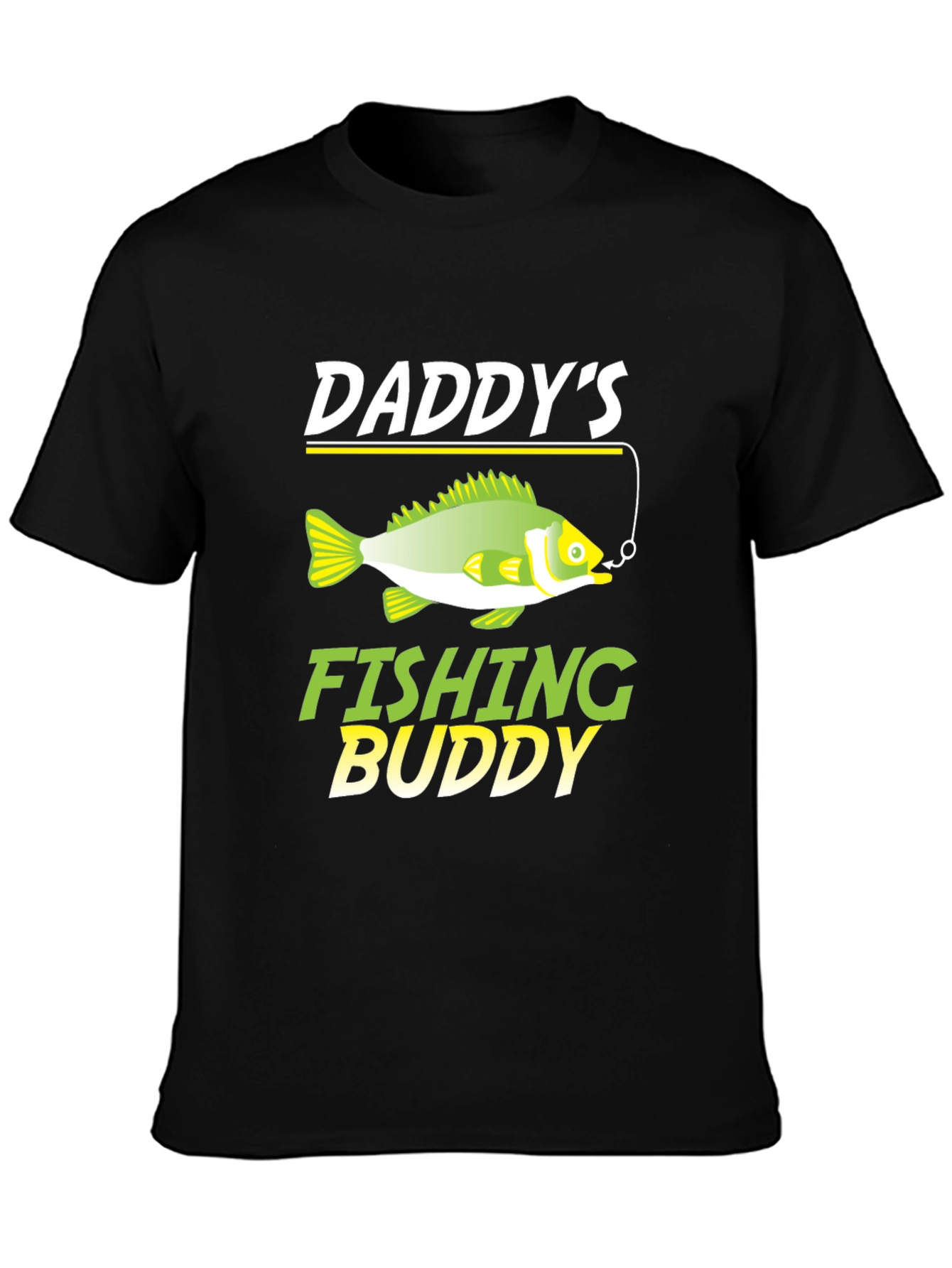 Daddys Fishing Buddy T-Shirt - Mens Black Crew Neck Tee