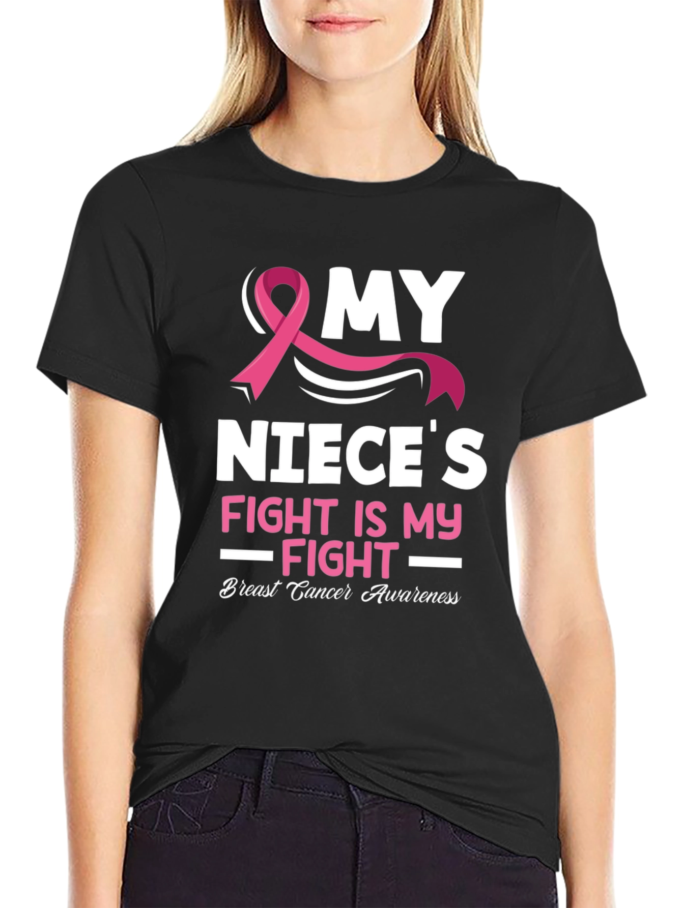Breast Cancer Awareness My Nieces Fight T-Shirt