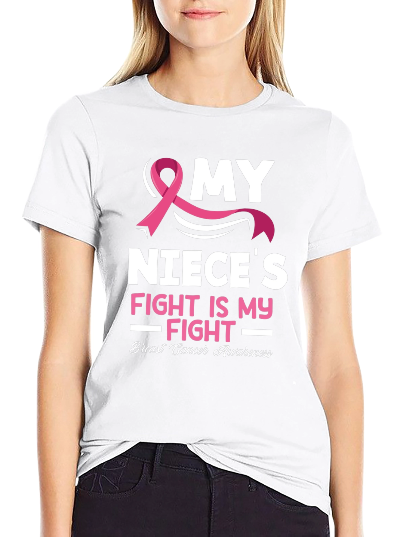 Breast Cancer Awareness My Nieces Fight T-Shirt