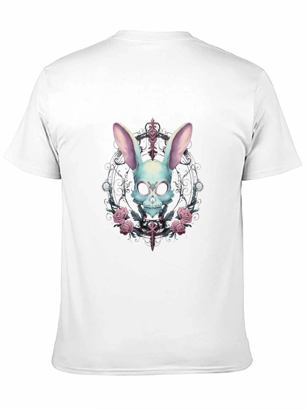 Skull Bunny Graphic Tee - Gothic Style